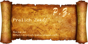 Prelich Zekő névjegykártya